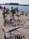 bikes along canal, Copenhagen